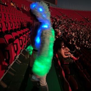 J Valentine LED Light-Up Faux Fur Jacket Rave Med